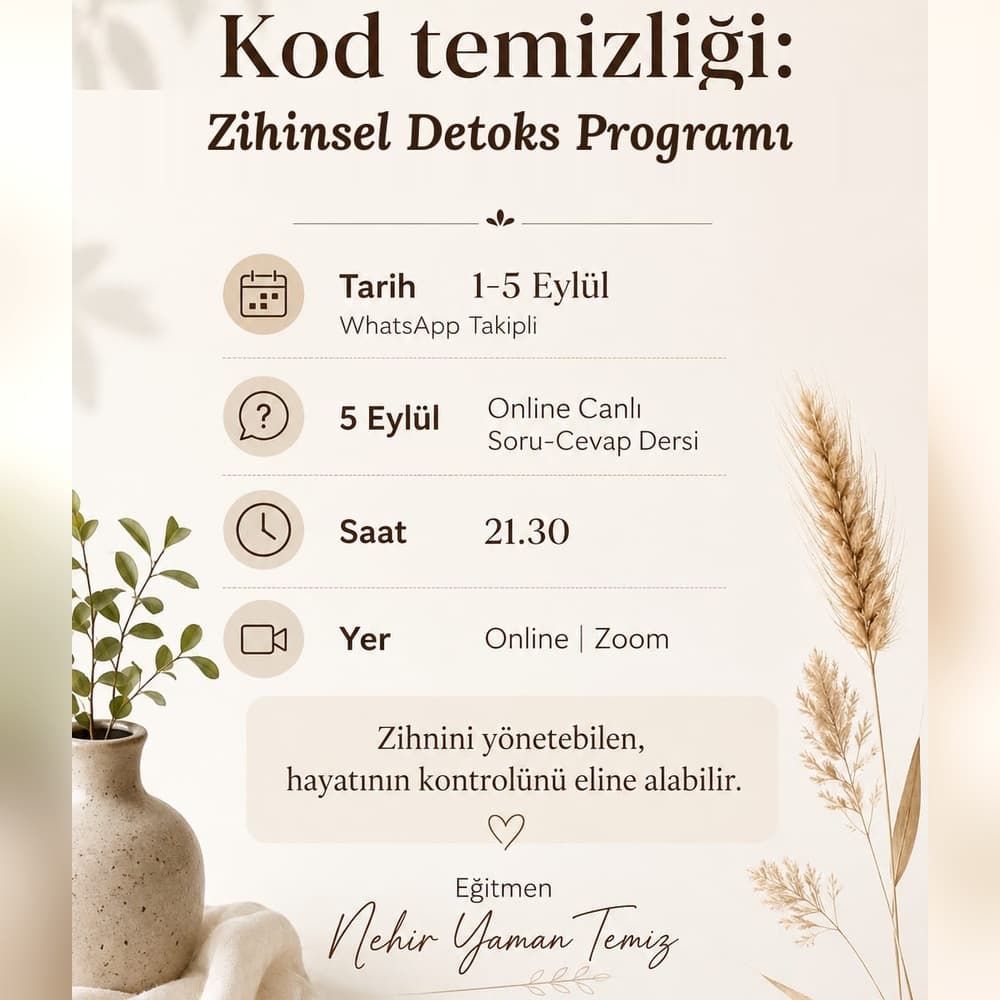 Kod Temizliği | Zihinsel Detoks Programı (Canlı Program)
